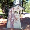 Shirley Williams, Founder of PEPS and Artist painted lively scenes on the community  bus stops.